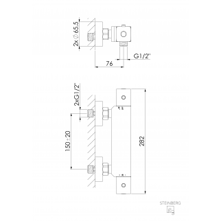 Aufputzthermostat ½" für Dusche (342 3200 BG)